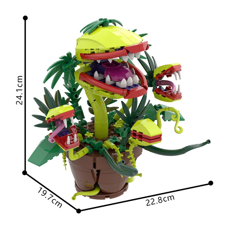 GOBRICKS MOC S0047 Multi-headed Carnivorous Plant - YWOBB