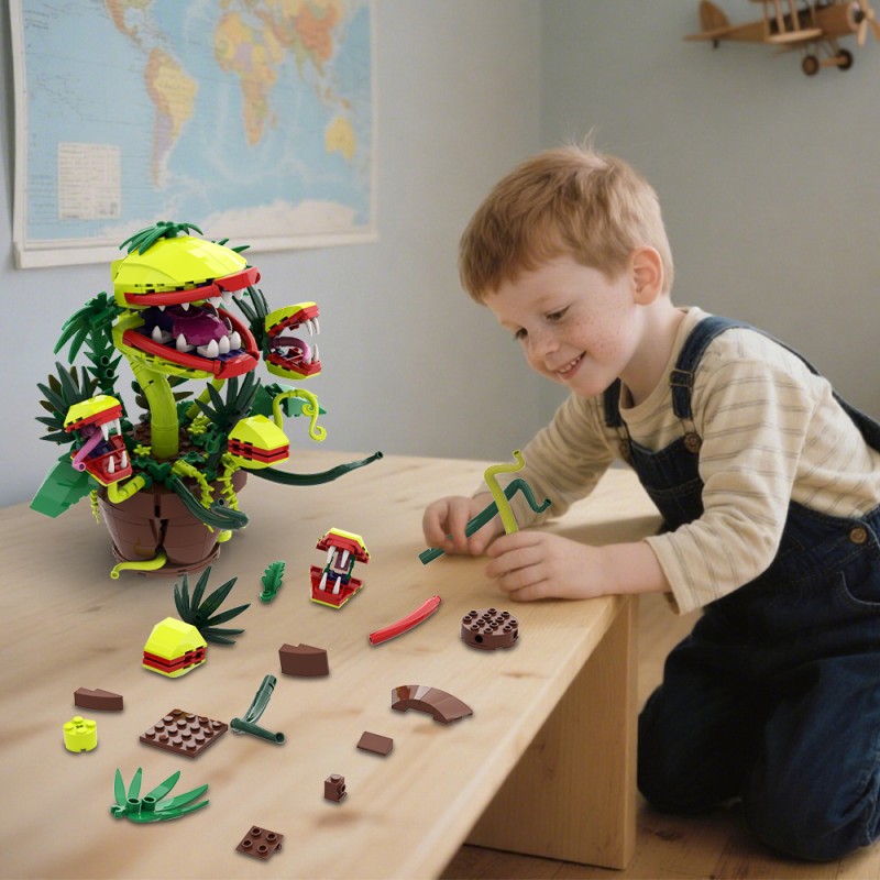 GOBRICKS MOC S0047 Multi-headed Carnivorous Plant - YWOBB