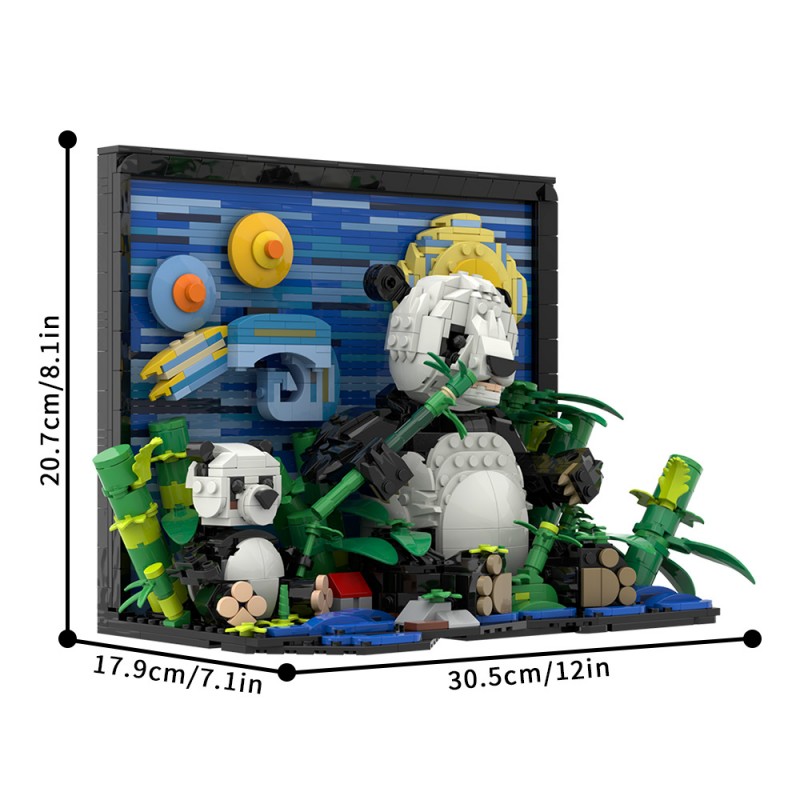 GOBRICKS MOC S0055 Van Gogh Giant Panda - YWOBB