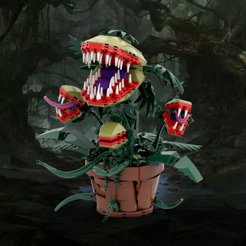 GOBRICKS MOC S0049 Multi-headed Carnivorous Plant - YWOBB