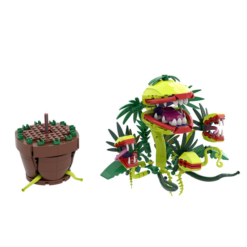 GOBRICKS MOC S0047 Multi-headed Carnivorous Plant - YWOBB