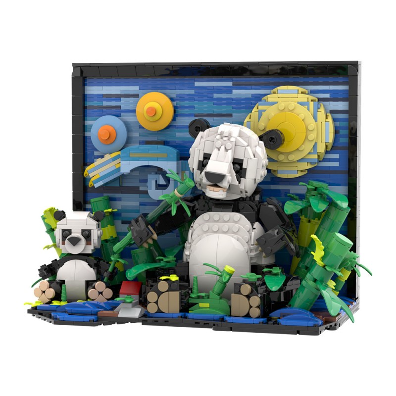 GOBRICKS MOC S0055 Van Gogh Giant Panda - YWOBB