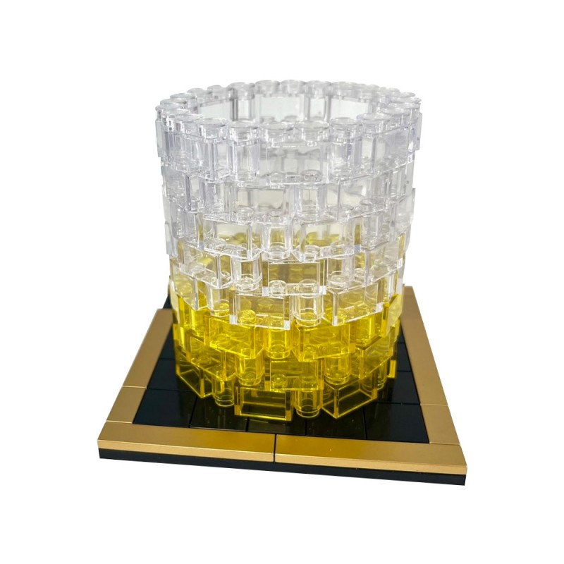 GOBRICKS MOC 233730 Whiskey Glass - Life-size replica with gold plated Coaster - YWOBB