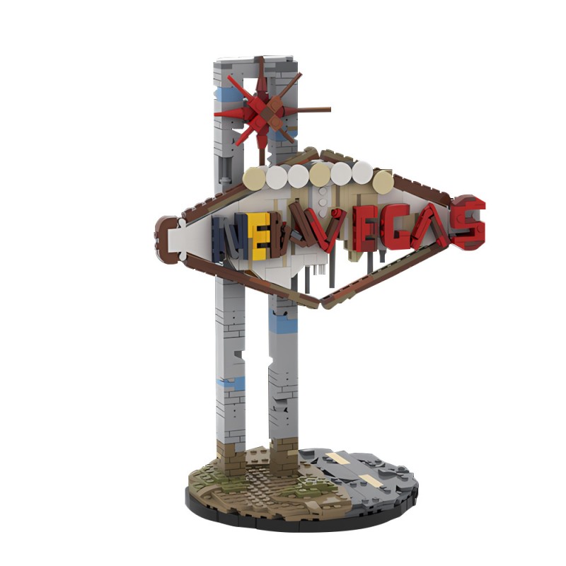 GOBRICKS MOC 232518 New Vegas Sign Fallout New Vegas - YWOBB