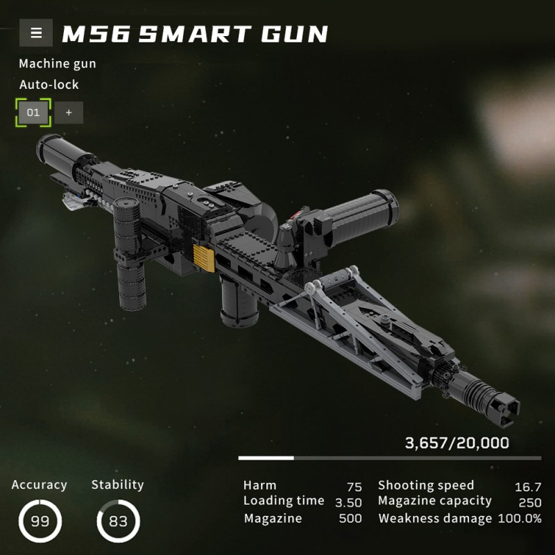 GOBRICKS MOC S0042 Aliens M56 Smartgun - YWOBB