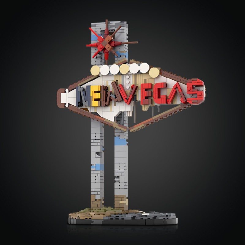 GOBRICKS MOC 232518 New Vegas Sign Fallout New Vegas - YWOBB