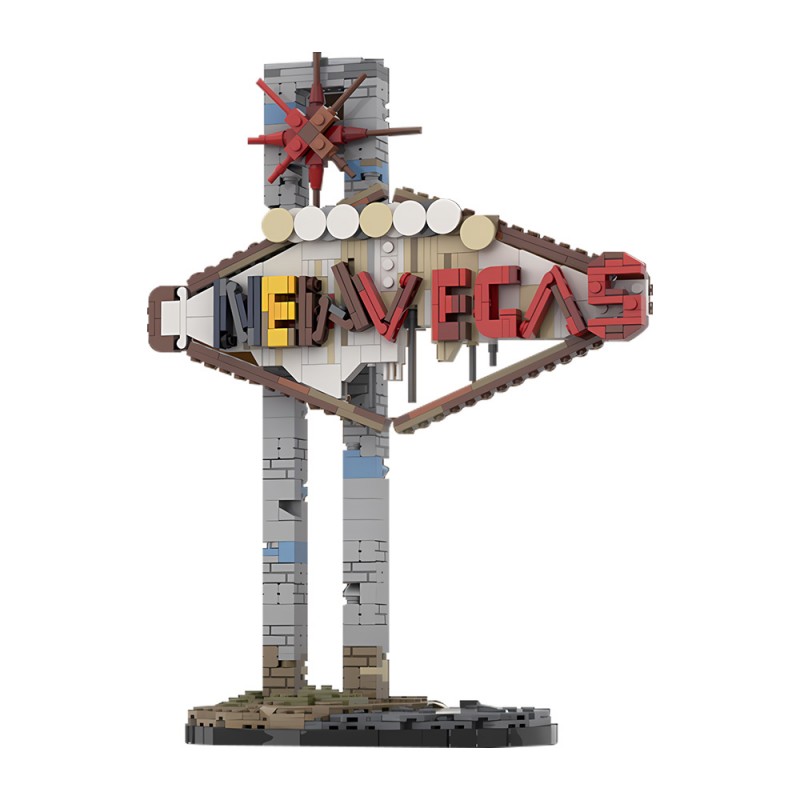 GOBRICKS MOC 232518 New Vegas Sign Fallout New Vegas - YWOBB