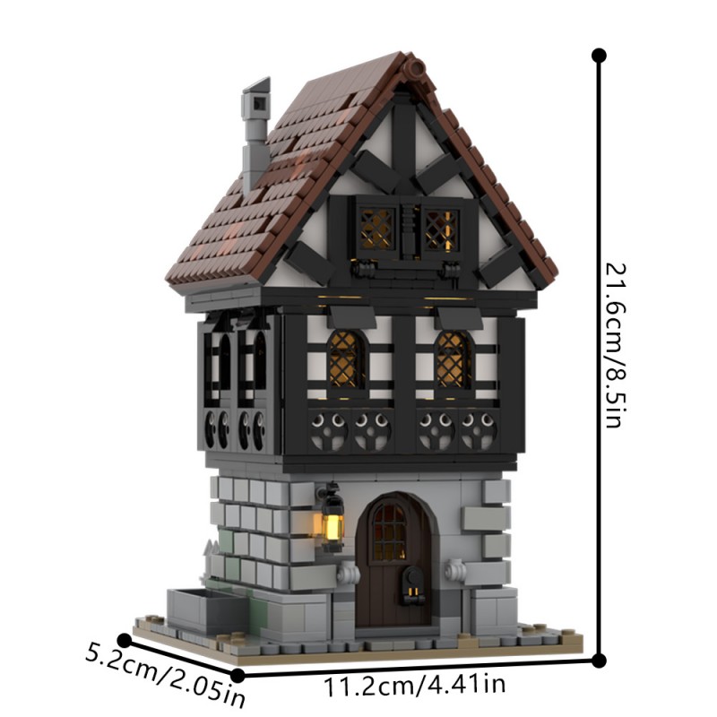 GOBRICKS MOC 232547 Medieval Townhouse - YWOBB