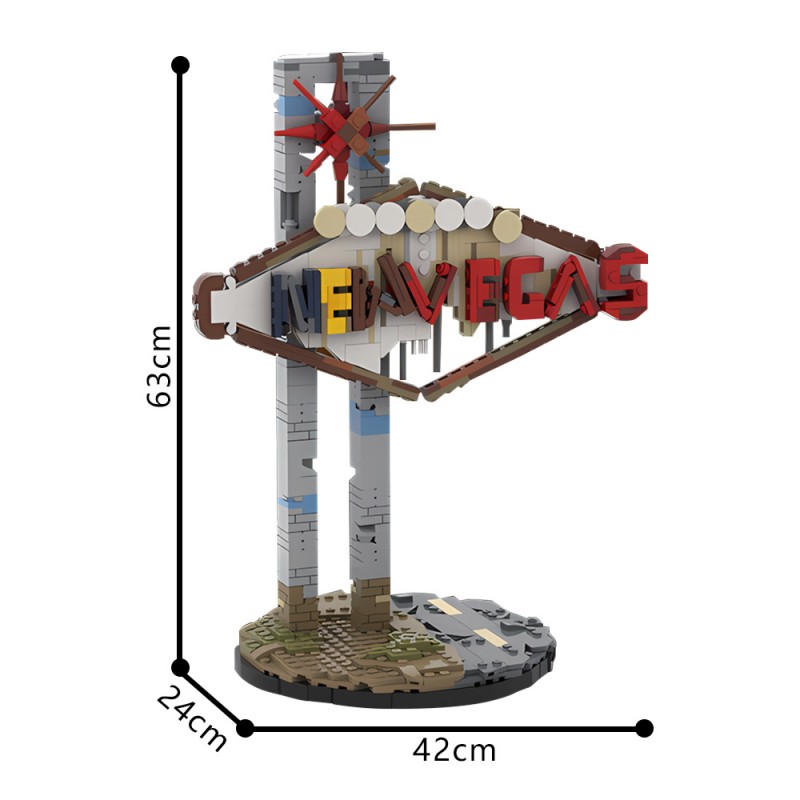 GOBRICKS MOC 232518 New Vegas Sign Fallout New Vegas - YWOBB