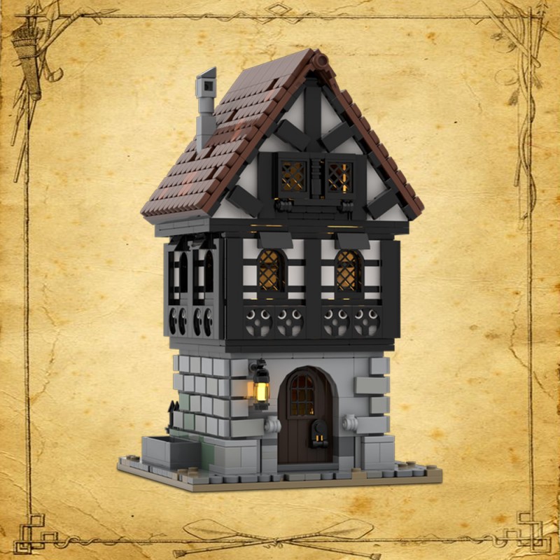 GOBRICKS MOC 232547 Medieval Townhouse - YWOBB