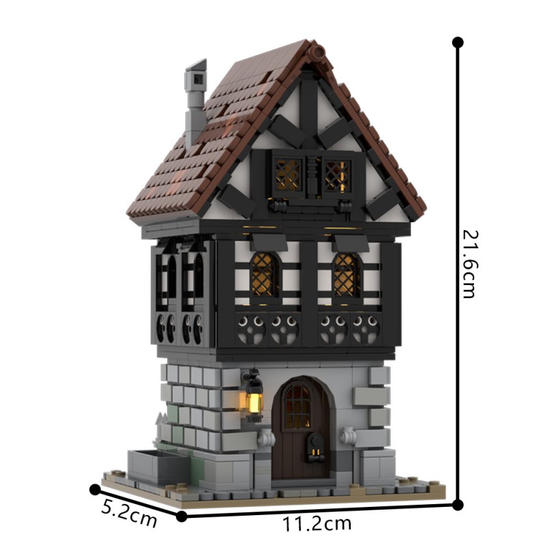 GOBRICKS MOC 232547 Medieval Townhouse - YWOBB