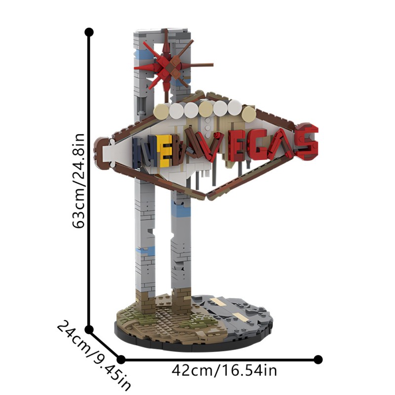 GOBRICKS MOC 232518 New Vegas Sign Fallout New Vegas - YWOBB