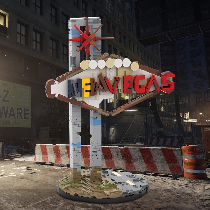 GOBRICKS MOC 232518 New Vegas Sign Fallout New Vegas - YWOBB