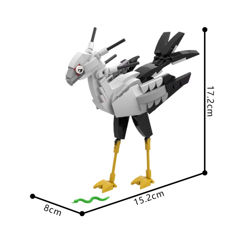 GOBRICKS MOC 227312 Secretary bird - Sagittarius serpentarius - Accurate and elegant - YWOBB