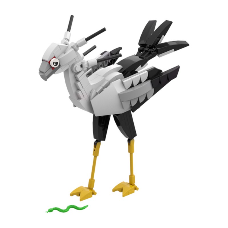 GOBRICKS MOC 227312 Secretary bird - Sagittarius serpentarius - Accurate and elegant - YWOBB
