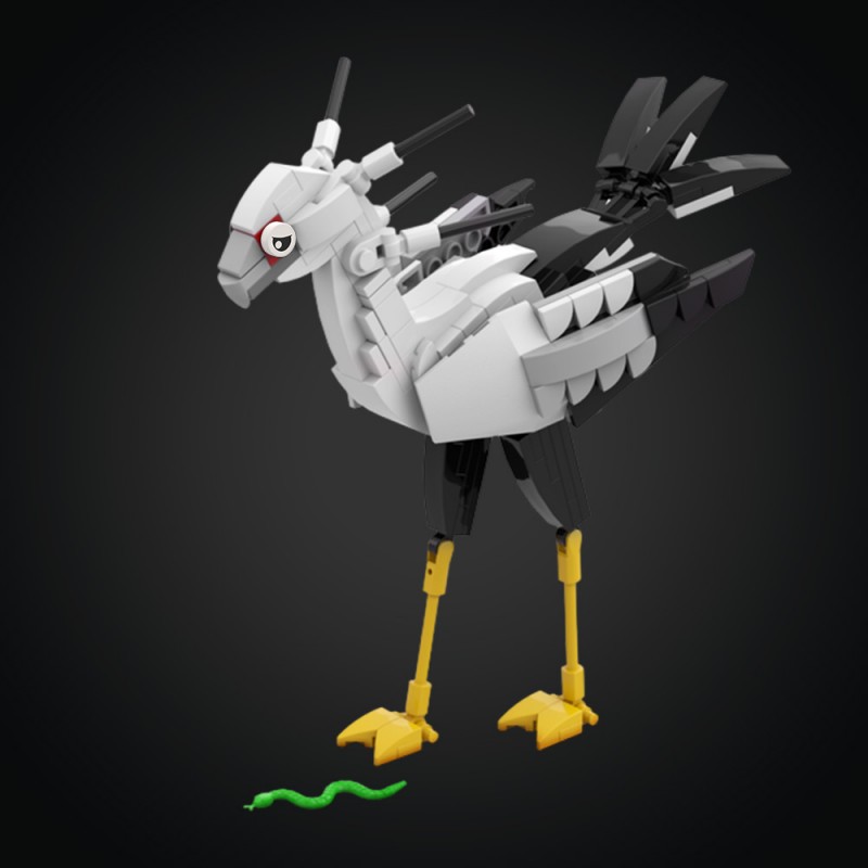 GOBRICKS MOC 227312 Secretary bird - Sagittarius serpentarius - Accurate and elegant - YWOBB