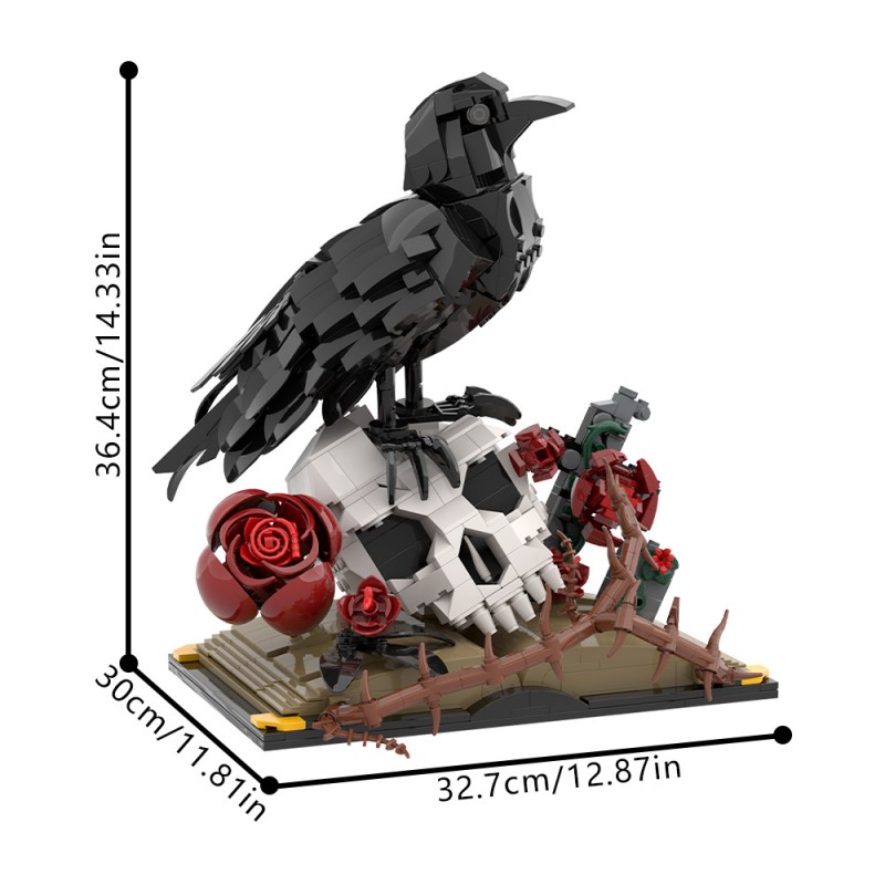 GOBRICKS MOC S0044 Crow Skull Flower - YWOBB