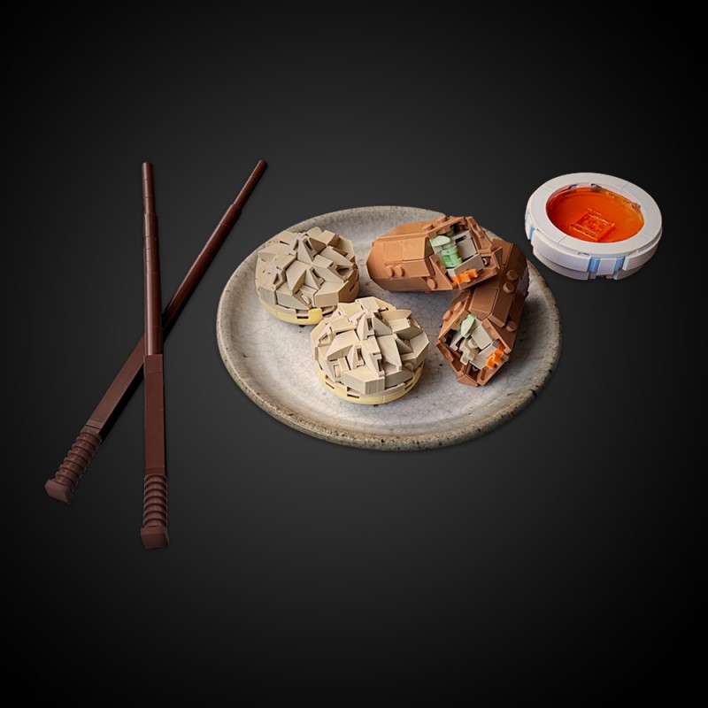 GOBRICKS MOC 231666 Dumpling & Egg Roll - YWOBB