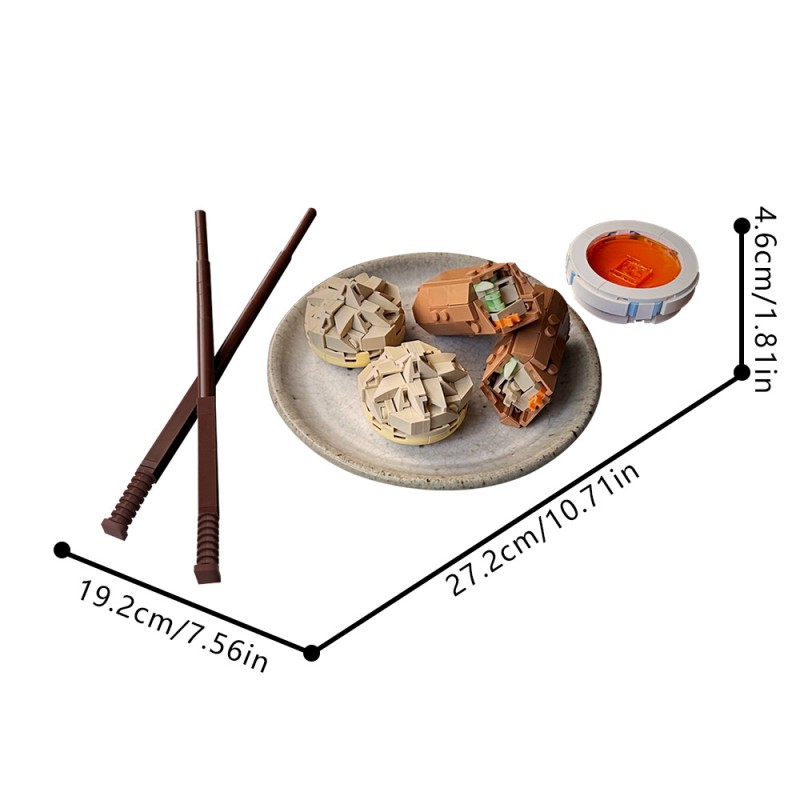 GOBRICKS MOC 231666 Dumpling & Egg Roll - YWOBB