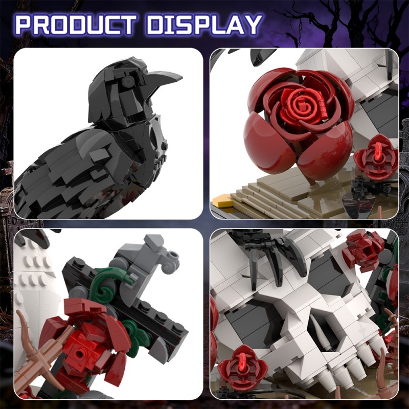 GOBRICKS MOC S0044 Crow Skull Flower - YWOBB