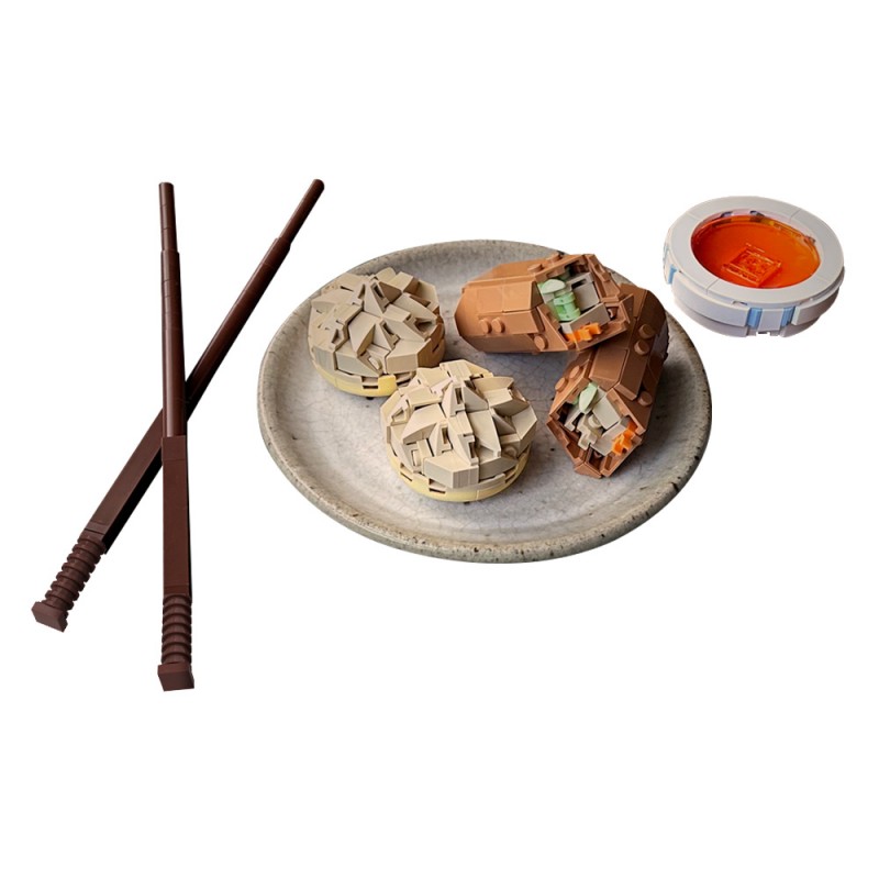 GOBRICKS MOC 231666 Dumpling & Egg Roll - YWOBB