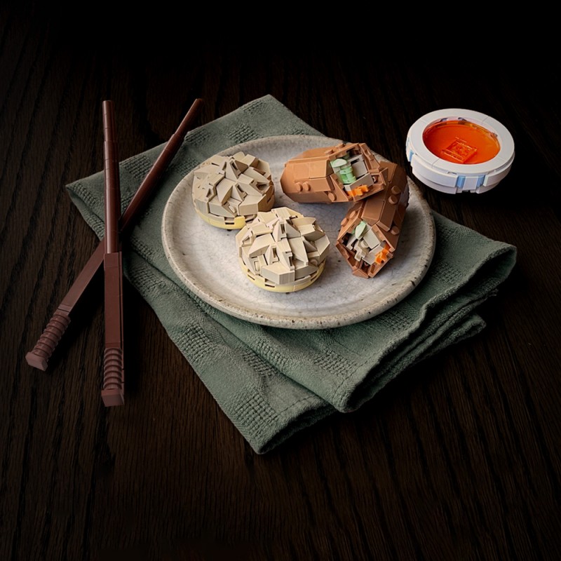 GOBRICKS MOC 231666 Dumpling & Egg Roll - YWOBB