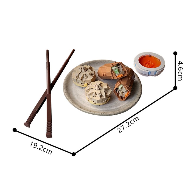 GOBRICKS MOC 231666 Dumpling & Egg Roll - YWOBB