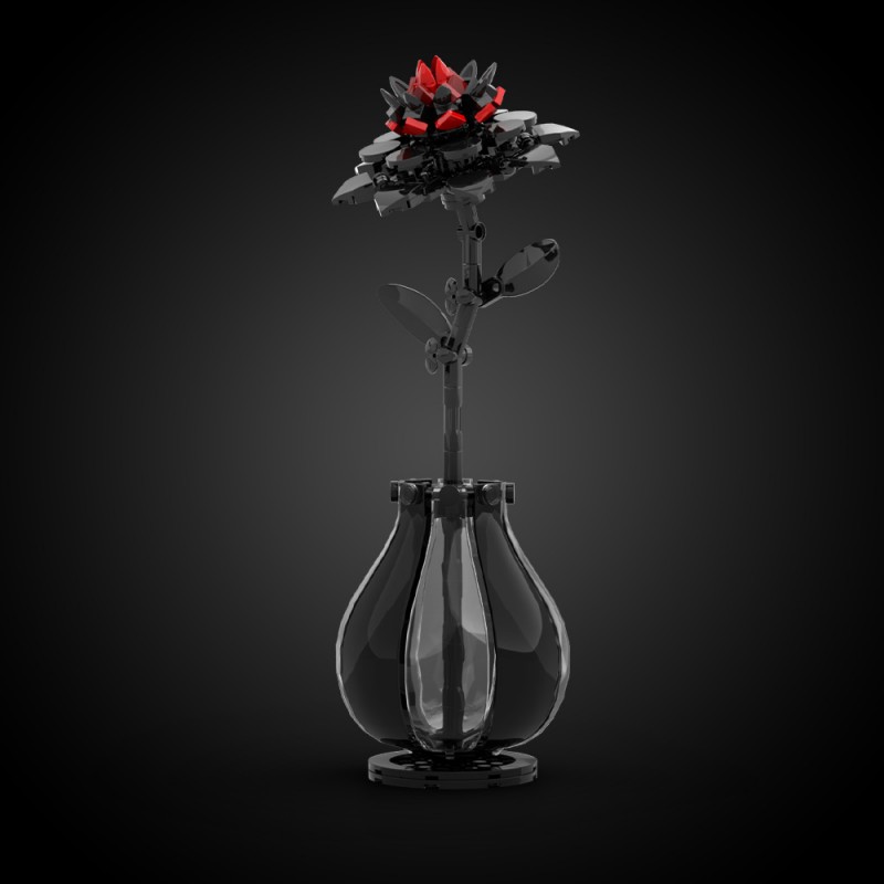 GOBRICKS MOC S0074 Red Dahlia - YWOBB