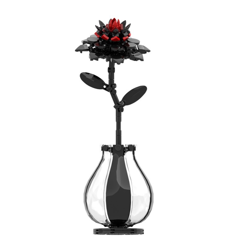 GOBRICKS MOC S0074 Red Dahlia - YWOBB