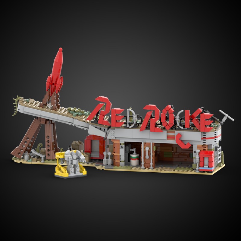GOBRICKS MOC S0054 Red Rocket Modular Gas Station from Fallout - YWOBB
