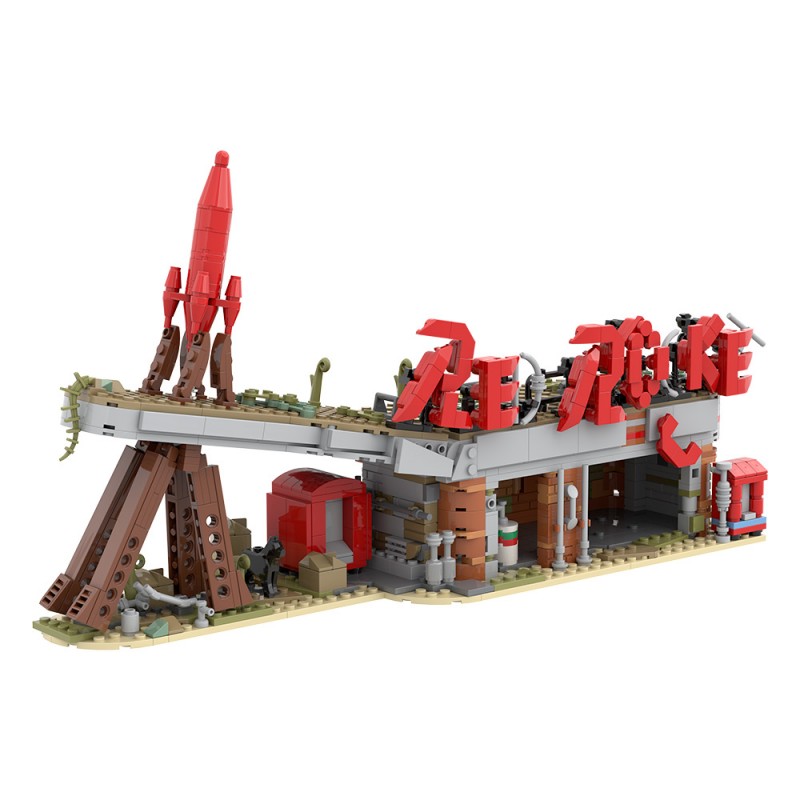 GOBRICKS MOC S0054 Red Rocket Modular Gas Station from Fallout - YWOBB