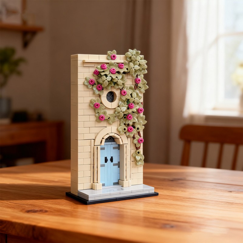 GOBRICKS MOC 233935 Blue Door in Mdina Malta - YWOBB