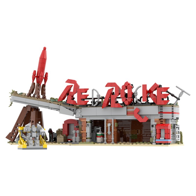 GOBRICKS MOC S0054 Red Rocket Modular Gas Station from Fallout - YWOBB