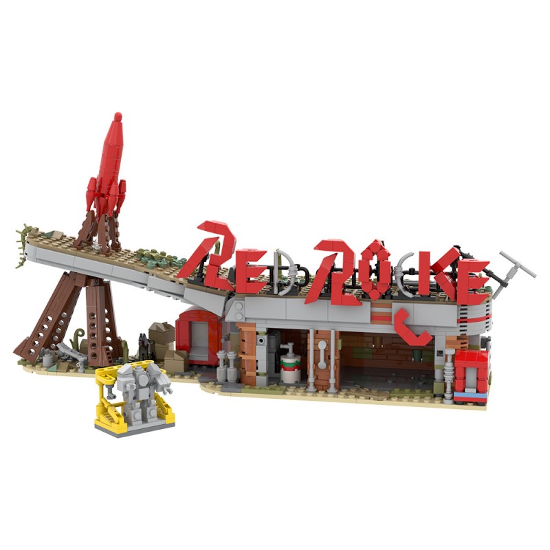 GOBRICKS MOC S0054 Red Rocket Modular Gas Station from Fallout - YWOBB