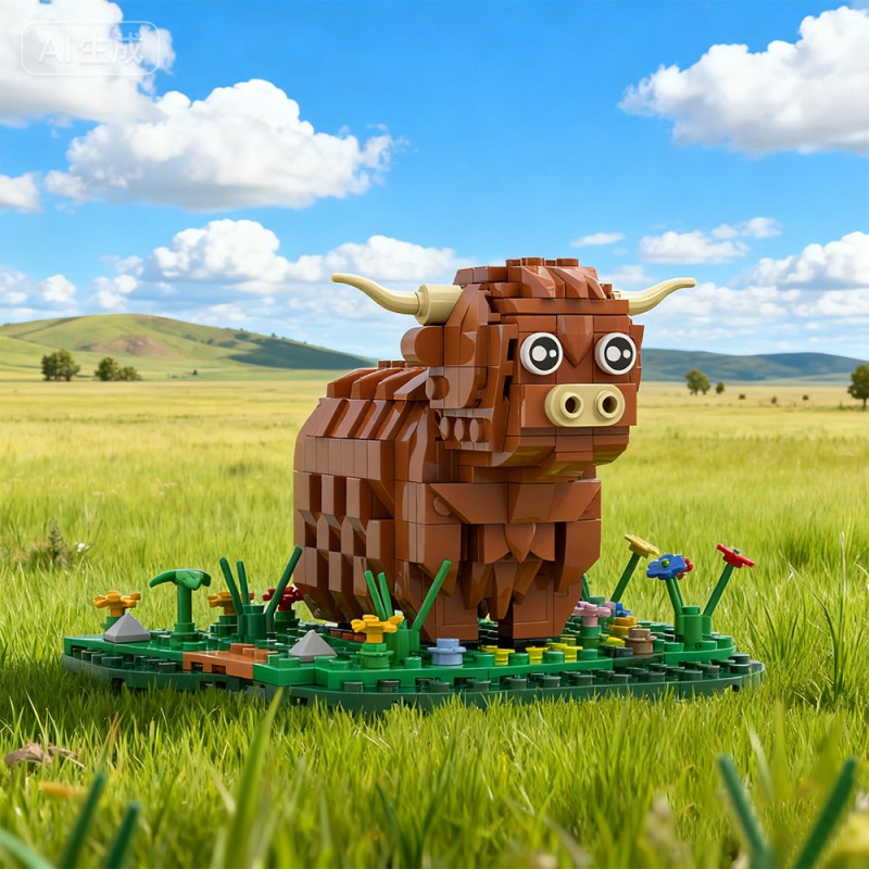 GOBRICKS MOC S0071 Highland cattle - YWOBB