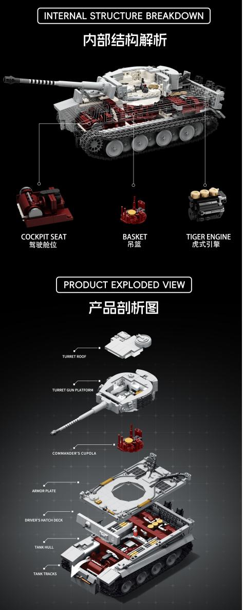 TK2 8001 PANZER VI TIGER S04 Tank - YWOBB