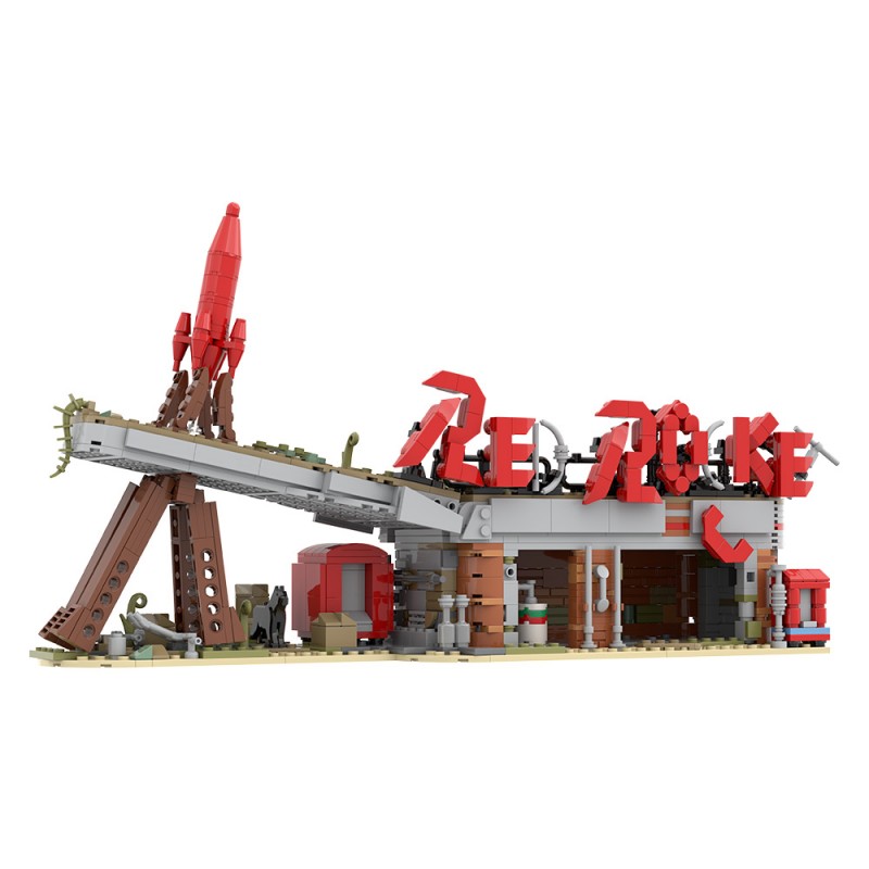 GOBRICKS MOC S0054 Red Rocket Modular Gas Station from Fallout - YWOBB