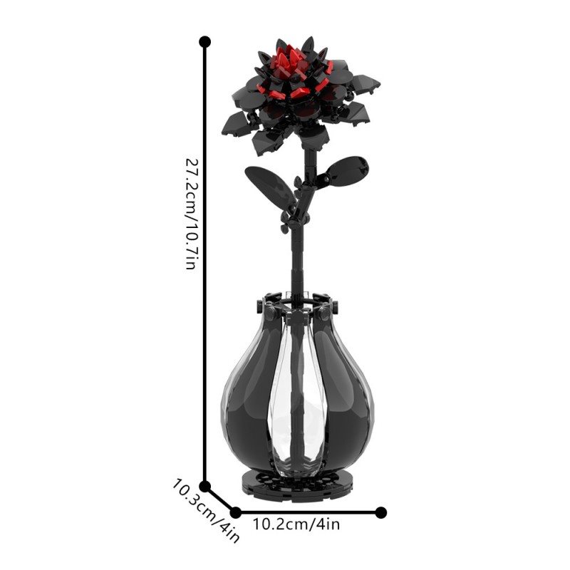 GOBRICKS MOC S0074 Red Dahlia - YWOBB