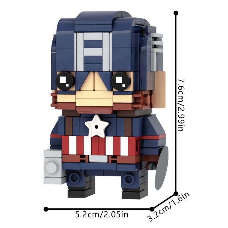 GOBRICKS MOC 230097 Captain America Brickheadz- Avengers: Endgame - YWOBB
