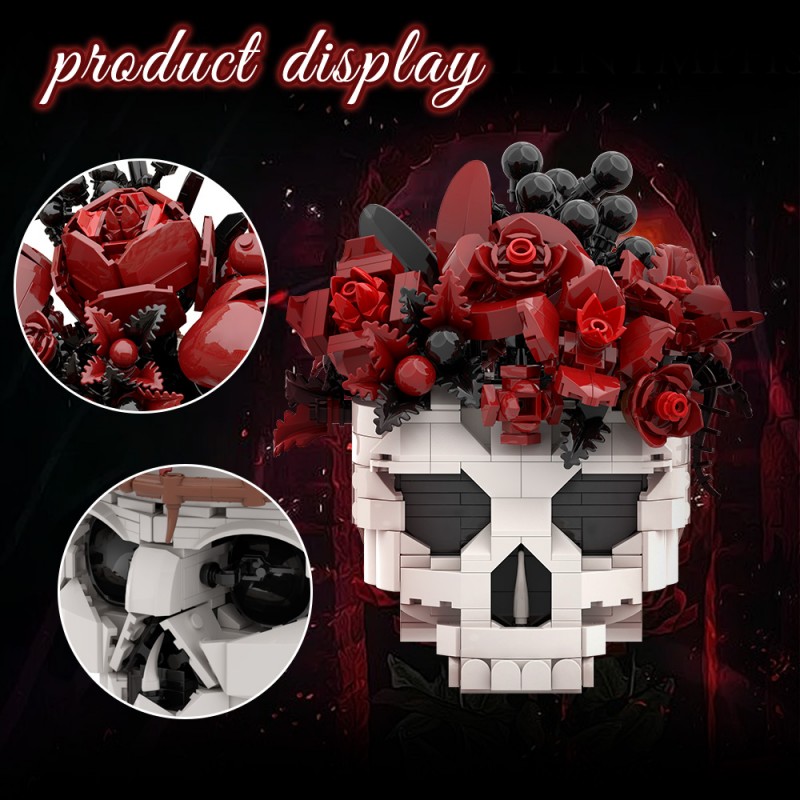 GOBRICKS MOC S0087 Skull flower - YWOBB