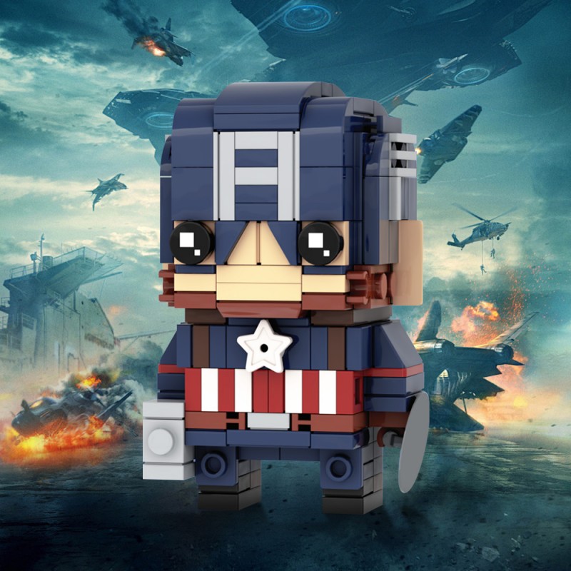 GOBRICKS MOC 230097 Captain America Brickheadz- Avengers: Endgame - YWOBB
