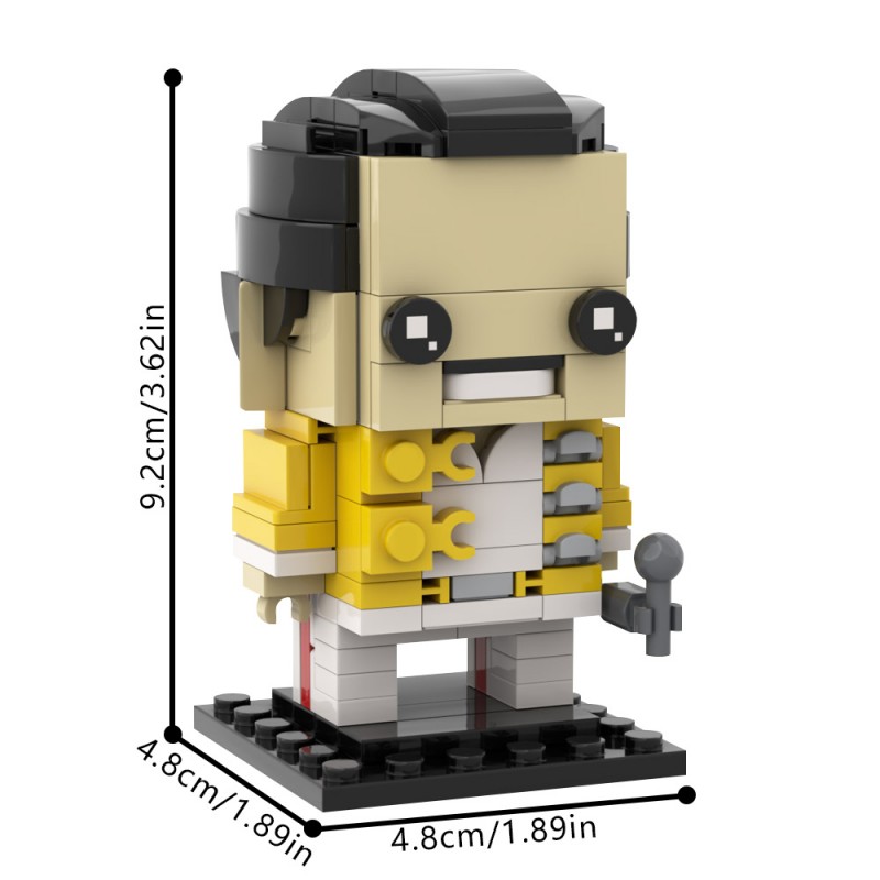 GOBRICKS MOC 65083 Freddie Mercury – Queen Brickheadz - YWOBB
