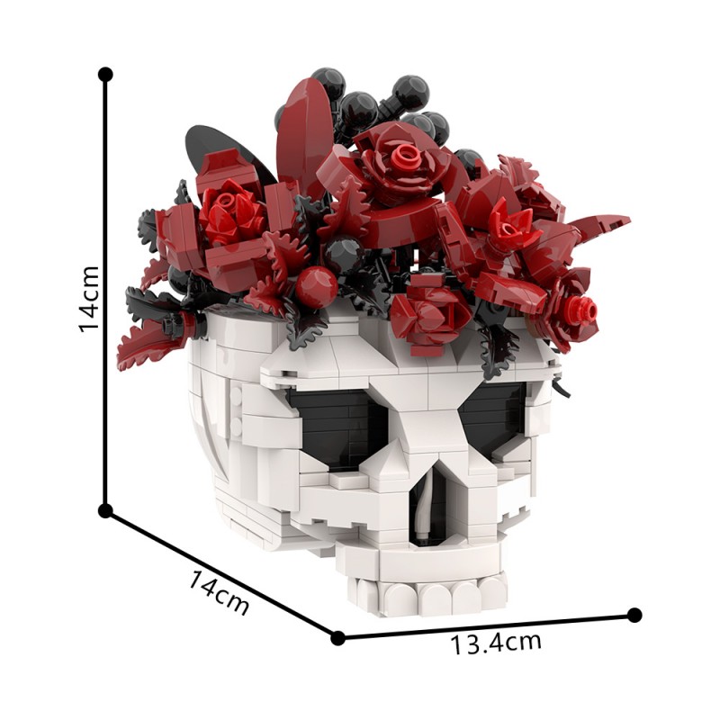 GOBRICKS MOC S0087 Skull flower - YWOBB