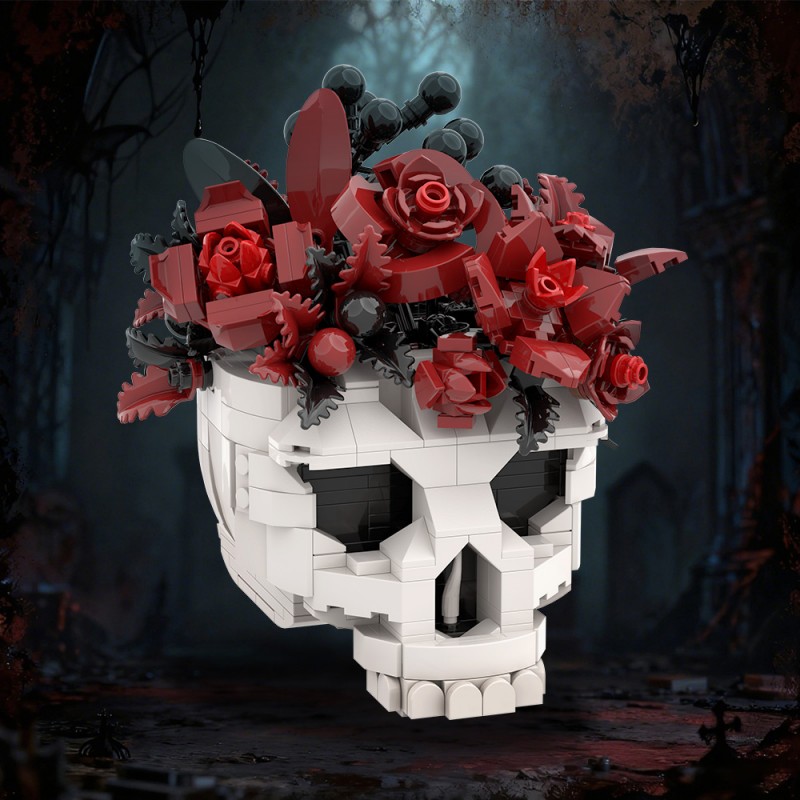 GOBRICKS MOC S0087 Skull flower - YWOBB