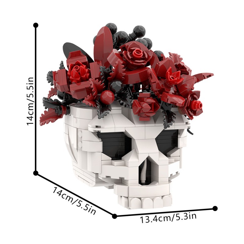 GOBRICKS MOC S0087 Skull flower - YWOBB