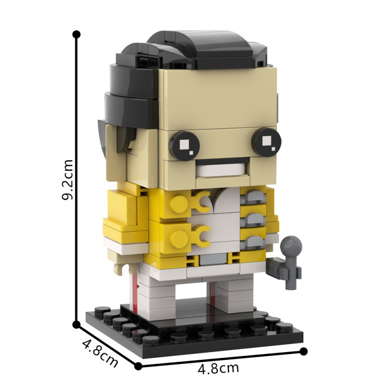 GOBRICKS MOC 65083 Freddie Mercury – Queen Brickheadz - YWOBB
