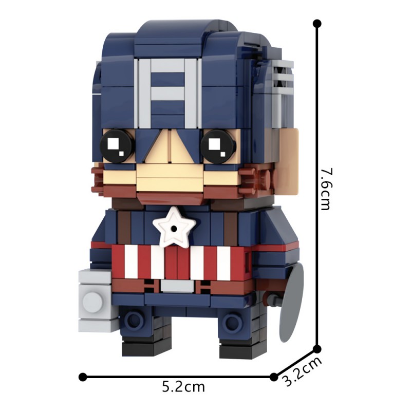 GOBRICKS MOC 230097 Captain America Brickheadz- Avengers: Endgame - YWOBB