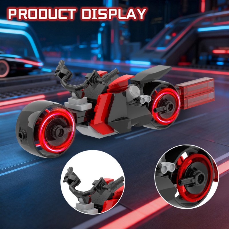 GOBRICKS MOC S0091 Tron Are Mini Lightcycle - YWOBB