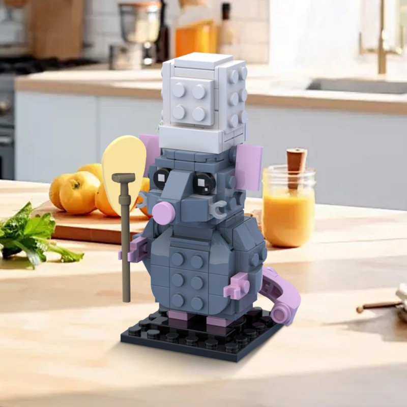 GOBRICKS MOC 225657 Ratatouille- Remy the Rat Brickheadz - YWOBB