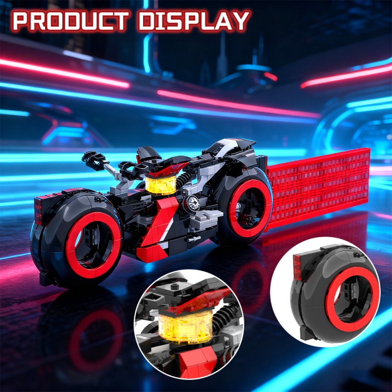 GOBRICKS MOC S0093 Tron Are Full-Size Lightcycle - YWOBB